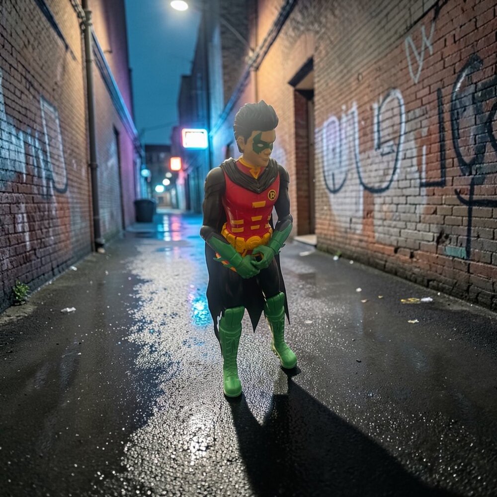 DC Comics Robin Figure 12” Damian Wayne Teen Titans Toy w Cape